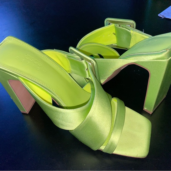 ASOS DESIGN LIME GREEN HEELS - Picture 2 of 3